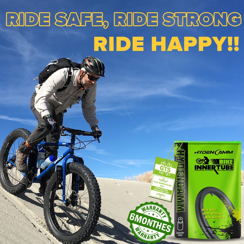 Hydencamm 2 Pack 26x4.0 Fat Bike Tube, 26x3.5/4.0 E-Bike Fat Bicycle Inner Tube AV Schrader Valve with 2 Tire Levers, 26 x 4.0 Fat Tire Bike Inner Tubes for Ebike Electric Bicycle Road Mountain - Image 3