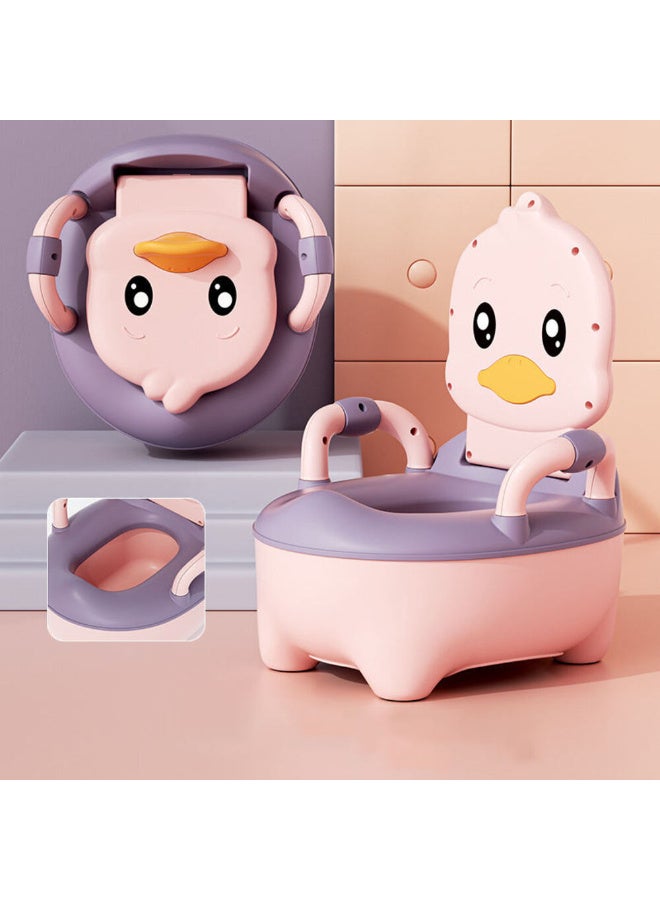 MiniMe Duck‑Themed Portable Potty Chair with Removable Bowl | 1‑48 Months | BPA‑Free ABS & PP | Pink | High Splash Guard & Non‑Slip Base | Ergonomic Backrest | Lightweight Travel Toilet Trainer w/ Handle - Image 2
