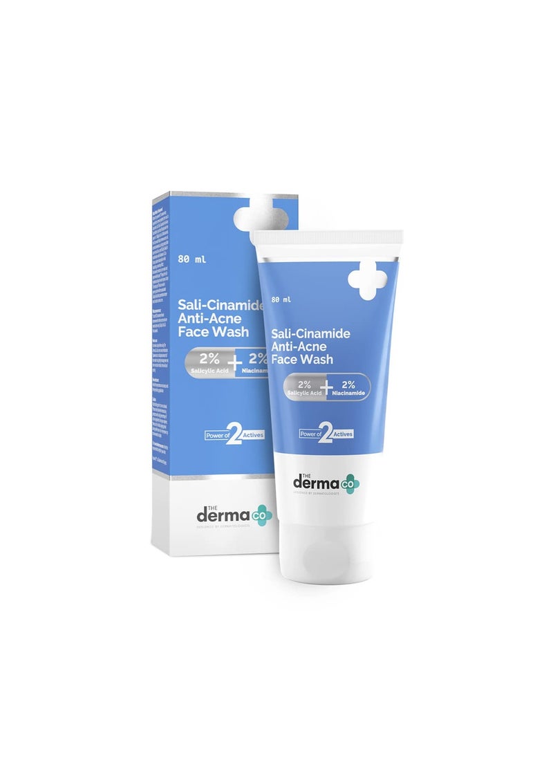 THE derma Co The Derma Co Face Wash with 2% Salicylic Acid and 2% Niacinamide | Sali-Cinamide Anti-Acne Face Wash - 80ml 
