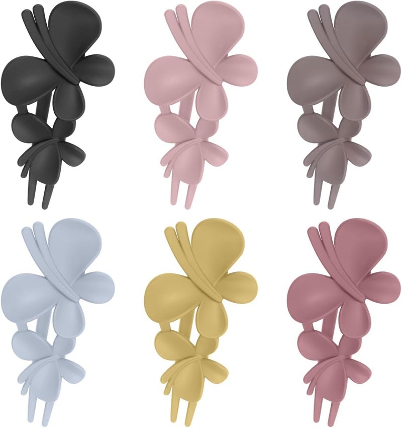 Mecool 6 Pcs Butterfly Hair Claw Clips for Women with Matte Finish Non Slip Ponytail Holder for Straight Wavy Curly Hairs Barrettes for Women Hair Styling Accessories