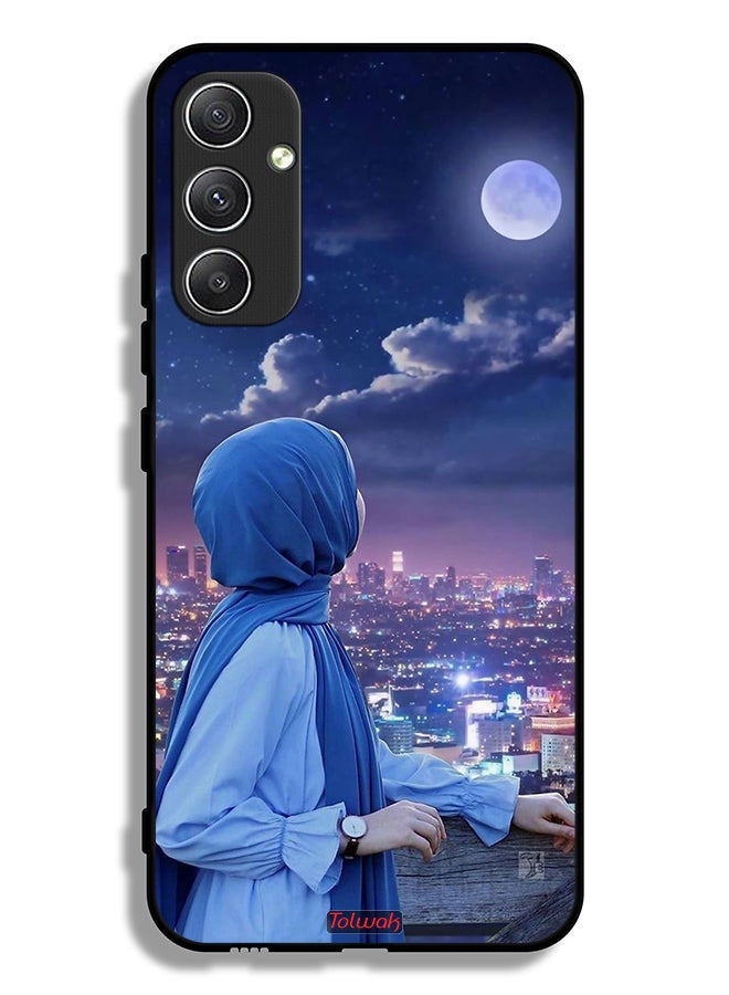 Tolwak Samsung Galaxy A34 5G Protective Case Cover Looking At Moon Hijab Girl - Image 1