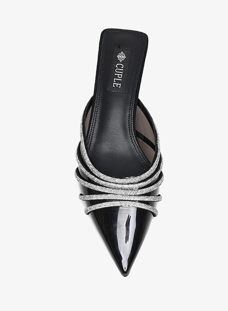 Cuple stylish evening embellished low heeled mule - Image 3