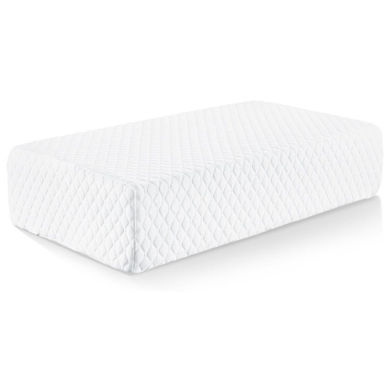 TOPPURE Cube Memory Foam Pillow for Side Sleepers 24x12x6 Extra Thick Pillow Cervical Pillow for Neck and Shoulder Pain Relief Neck Pillow Bed Pillow with Washable Pillowcase White
