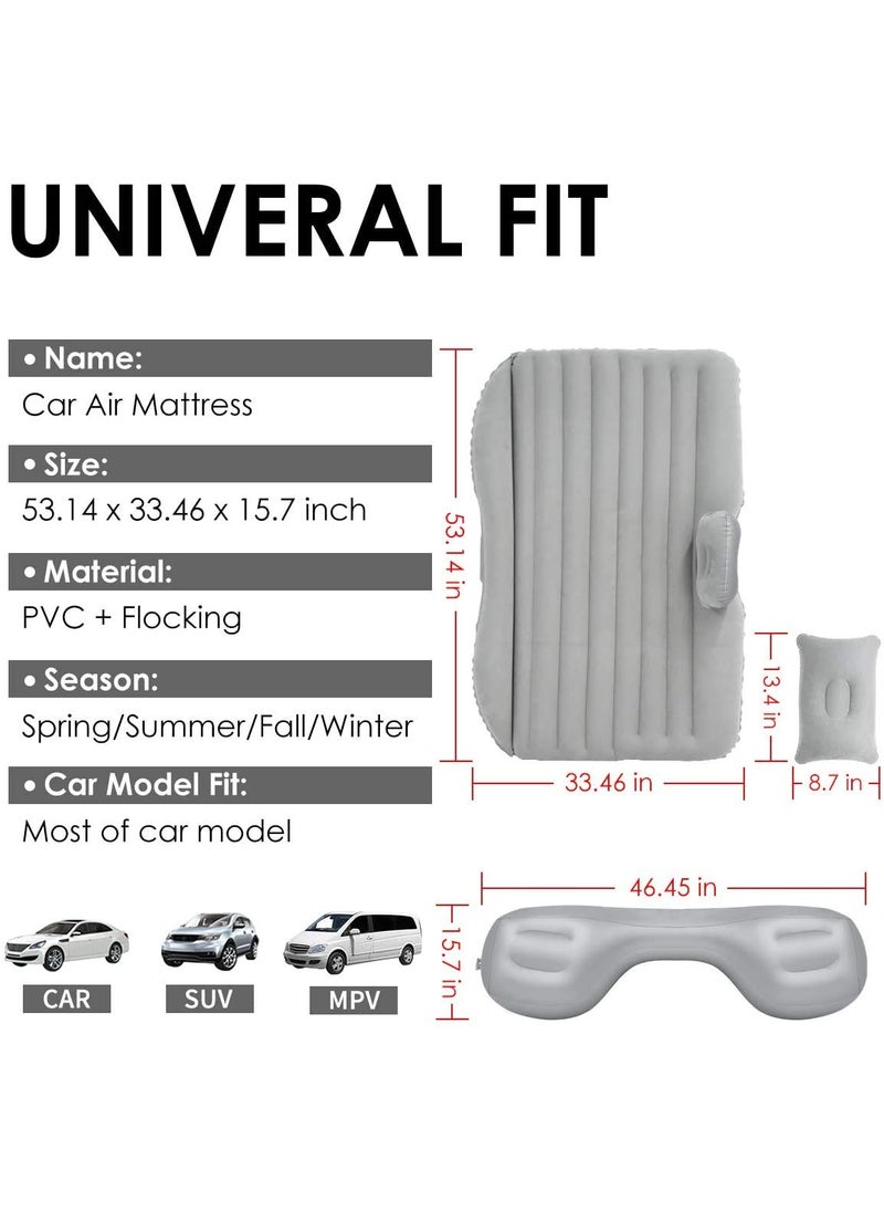H HANUMANT ENTERPRISE Premium Car Inflatable Bed with Pump 2 Air PillowQuick Inflatable Back Seat BedCar Inflatable MattressCar Bed MattressCar Bed For KidsTravelTripsCampingPicnicPool BeachUniversal FitGrey  - Image 5