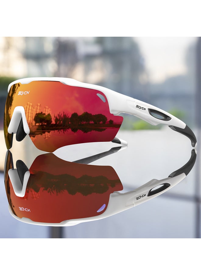 SCVCN Outdoor Sports Windproof Photochromic Glasses Mountain Bike Goggles Day And Night Dual-use Lenses Polarized Glasses - Image 1