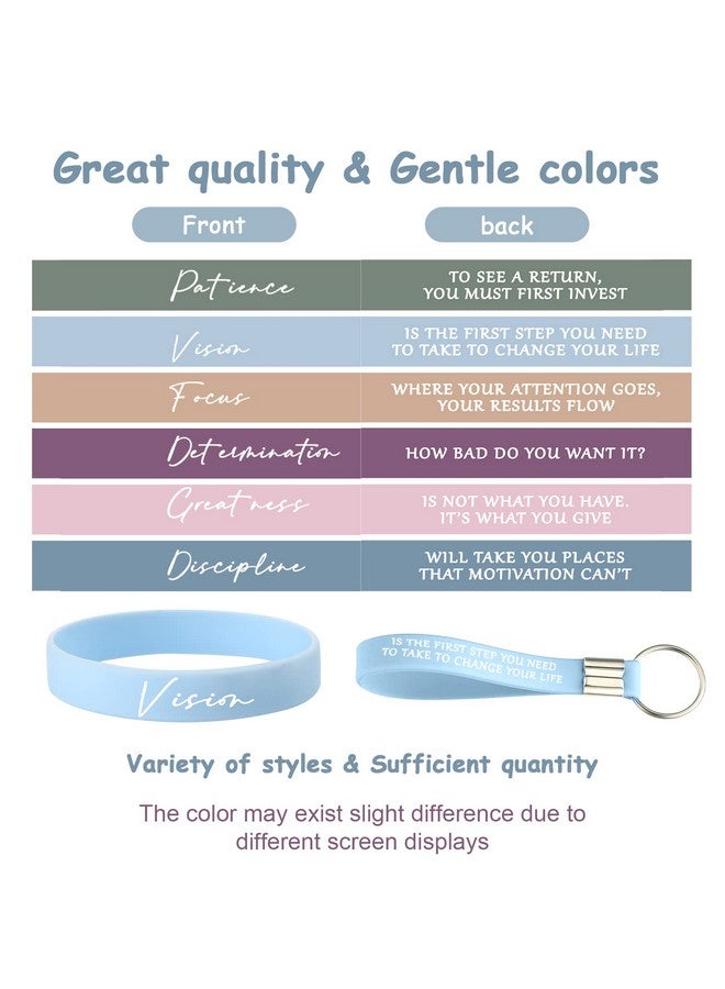 سوريو 24 قطعة تحفيزية سوار معصم من السيليكون المطاط ملهمة المفاتيح للموظفين المعلم طالب (لون جديد) - Image 3