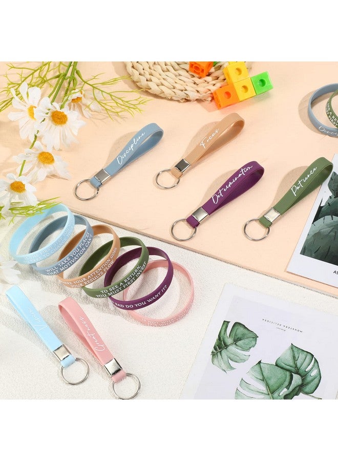 سوريو 24 قطعة تحفيزية سوار معصم من السيليكون المطاط ملهمة المفاتيح للموظفين المعلم طالب (لون جديد) - Image 4