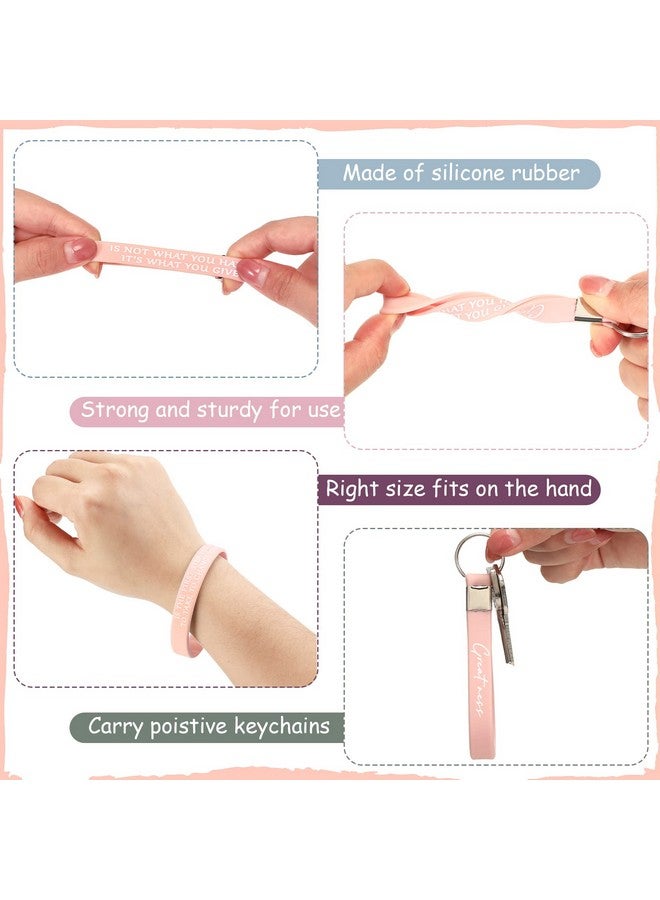 سوريو 24 قطعة تحفيزية سوار معصم من السيليكون المطاط ملهمة المفاتيح للموظفين المعلم طالب (لون جديد) - Image 5