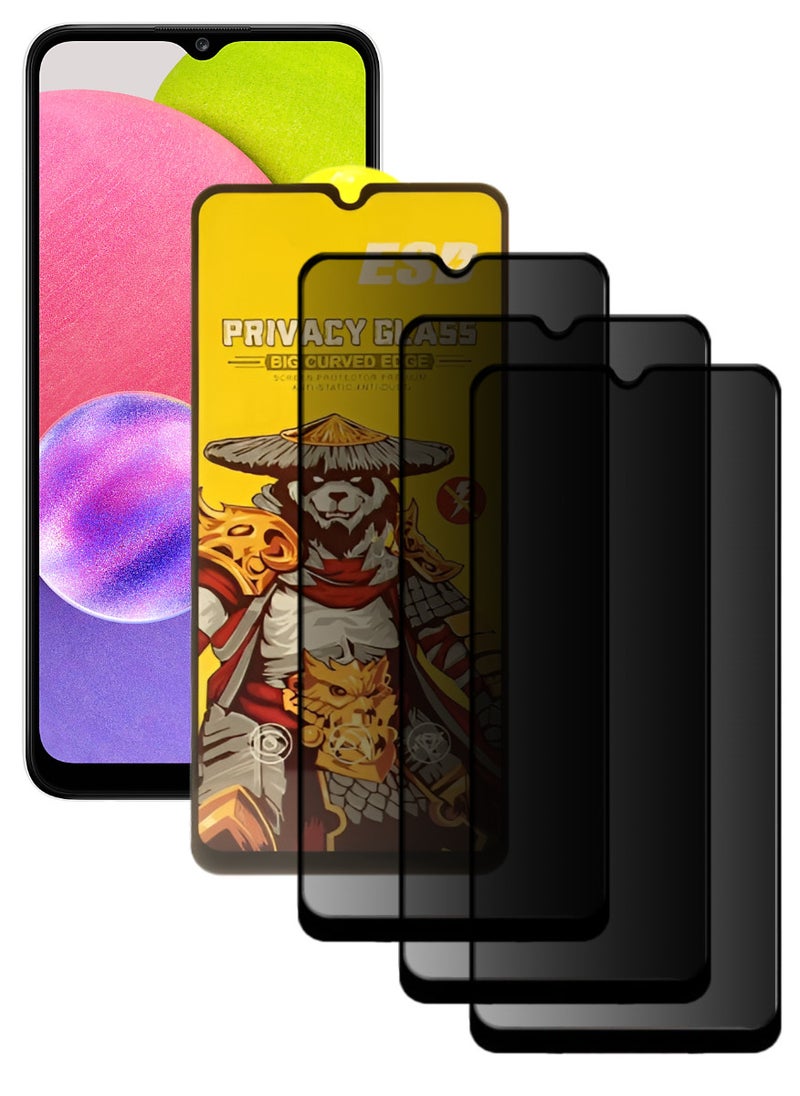 ESD 3 Pieces Tempered Dustproof Privacy Glass Screen Protector Compatible For Samsung Galaxy A03s - Image 1