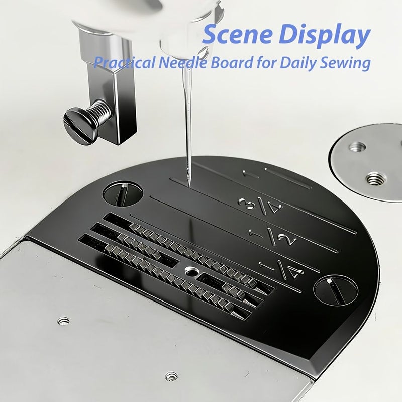 Black Titanium Steel Needle Plate EH For Flat Sewing Machines - Image 2