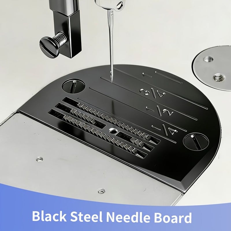 Black Titanium Steel Needle Plate EH For Flat Sewing Machines - Image 1