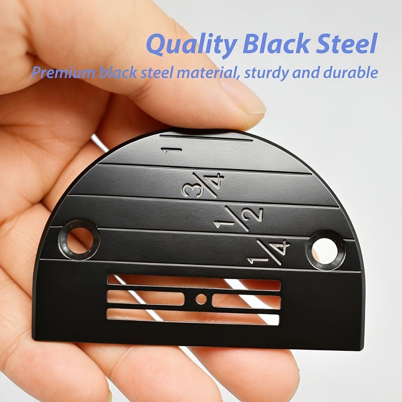 Black Titanium Steel Needle Plate EH For Flat Sewing Machines - Image 5