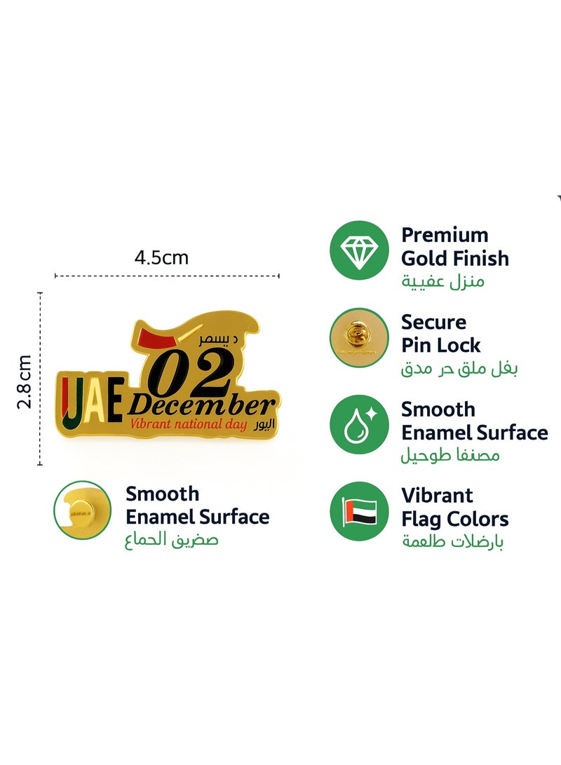 Home Care UAE National Day Badge â 2nd December Lapel Pin | Gold Enamel Pin with UAE Flag Design for Patriotic Celebrations & Gifts - Image 4