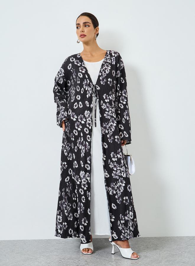 Take Two Women Floral Printed Long Sleeve Abaya - Image 1