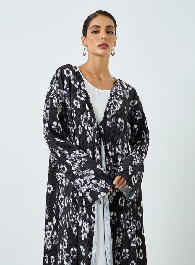 Take Two Women Floral Printed Long Sleeve Abaya - Image 2