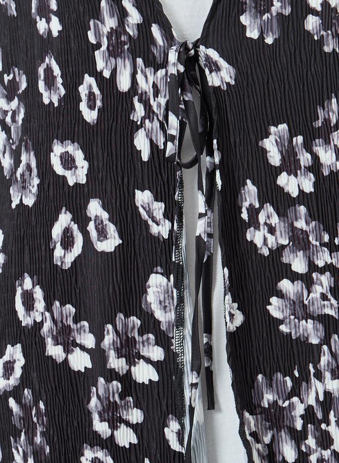 Take Two Women Floral Printed Long Sleeve Abaya - Image 3