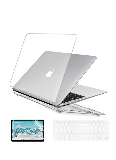 3 in 1 Case for Macbook Air 15.3 inch 2024 M3 Chip Model A3114 and 2023 M2 Chip Model A2941 and 2025 M4 Chip Model A3241 ,Hard Shell Case + Keyboard Cover+ Clear Screen Film for Mac Air 15 inch, Matte Clear