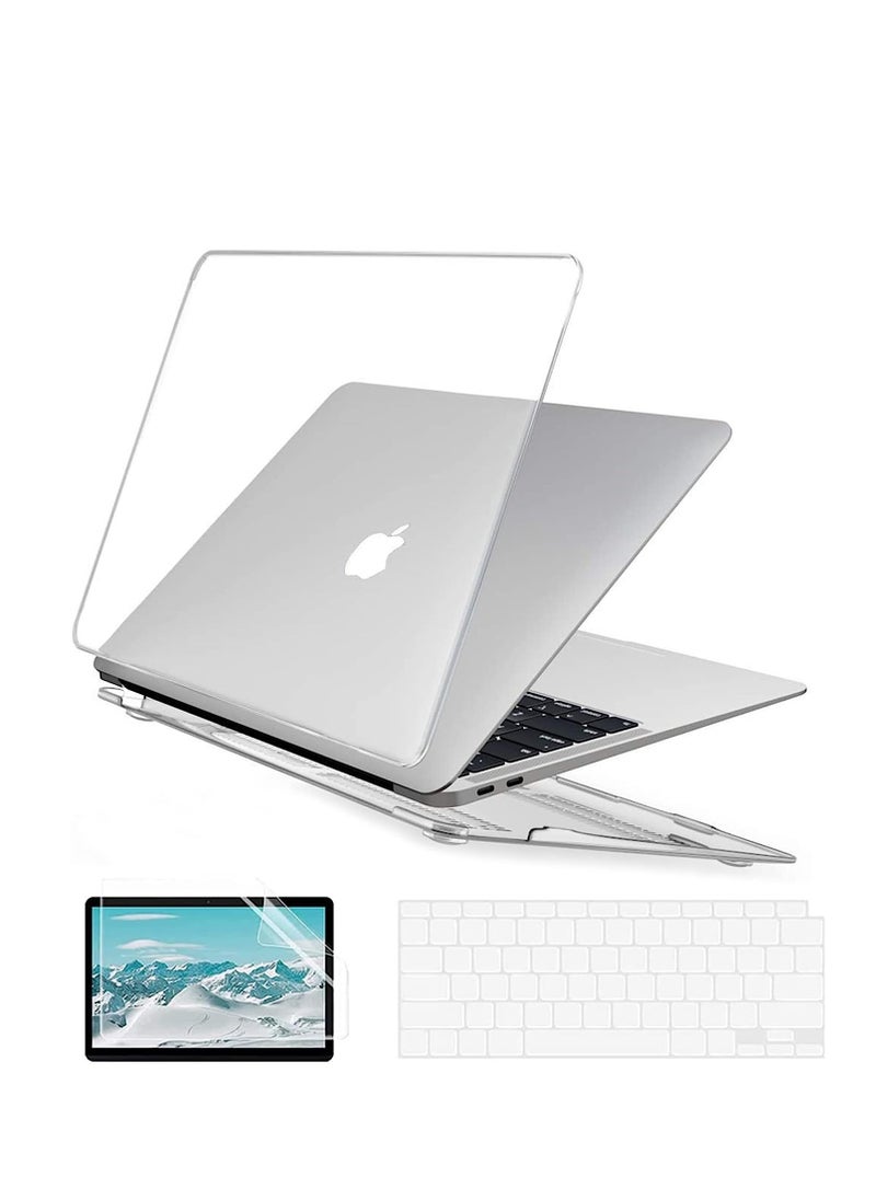 Generic 3 in 1 Case for Macbook Air 15.3 inch 2024 M3 Chip Model A3114 and 2023 M2 Chip Model A2941 and 2025 M4 Chip Model A3241 ,Hard Shell Case + Keyboard Cover+ Clear Screen Film for Mac Air 15 inch, Matte Clear  - Image 1