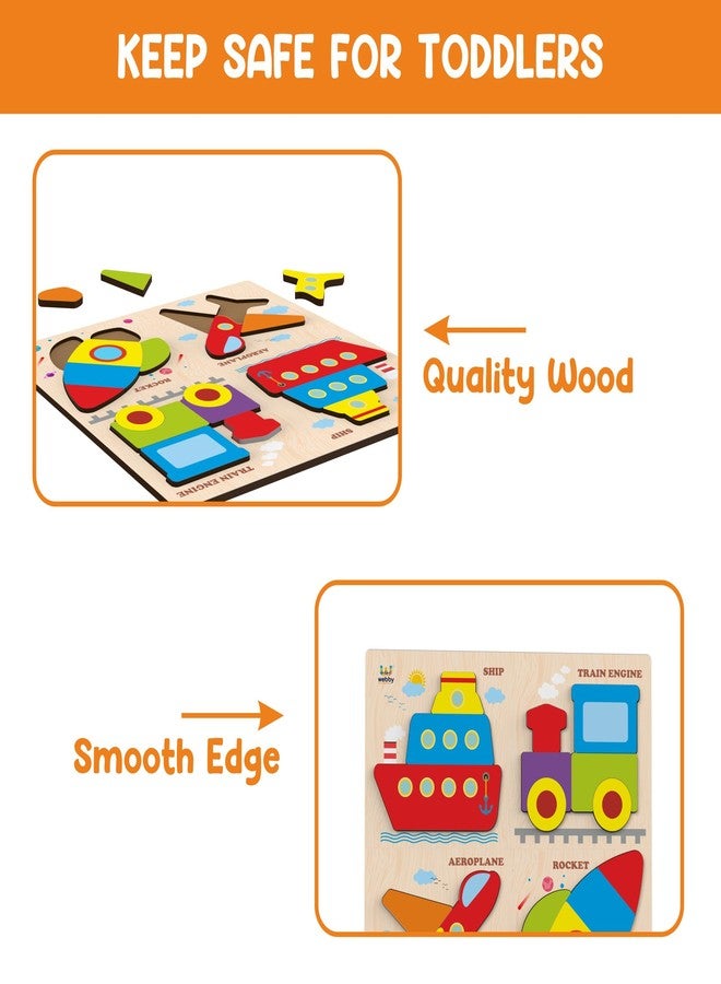 Webby Transport Wooden Puzzle for 2-4 Years Old Toddlers - Learning Puzzle Toys for Pre School and Montessori Kids - Image 4