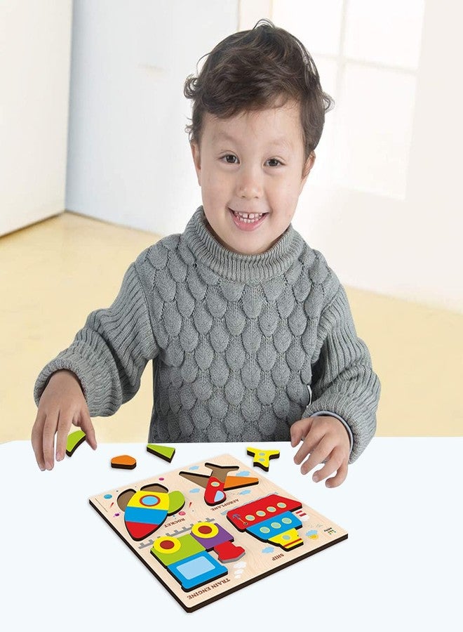 Webby Transport Wooden Puzzle for 2-4 Years Old Toddlers - Learning Puzzle Toys for Pre School and Montessori Kids - Image 2