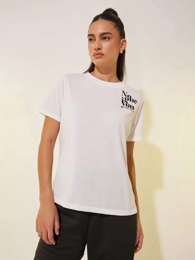 Take Two Take Two Slogan Print Round Neck T-Shirt