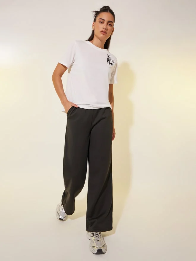 Take Two Take Two Slogan Print Round Neck T-Shirt