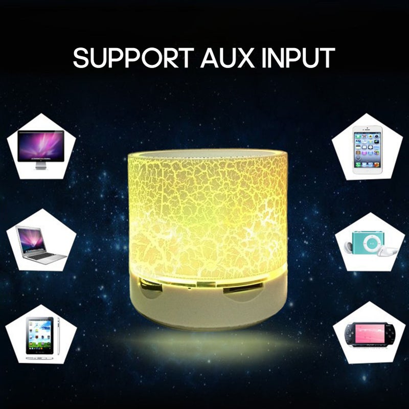 Mini Bluetooth Speaker: Blue ABS+PC Crack Design - 10M Wireless Range, 16G U Disk TF Card Support, AUX Compatibility for Home, Outdoor, Travel - Image 2