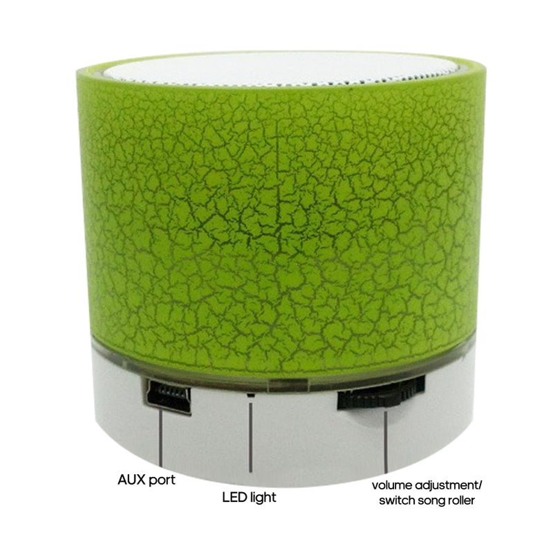 Mini Bluetooth Speaker: Blue ABS+PC Crack Design - 10M Wireless Range, 16G U Disk TF Card Support, AUX Compatibility for Home, Outdoor, Travel - Image 3