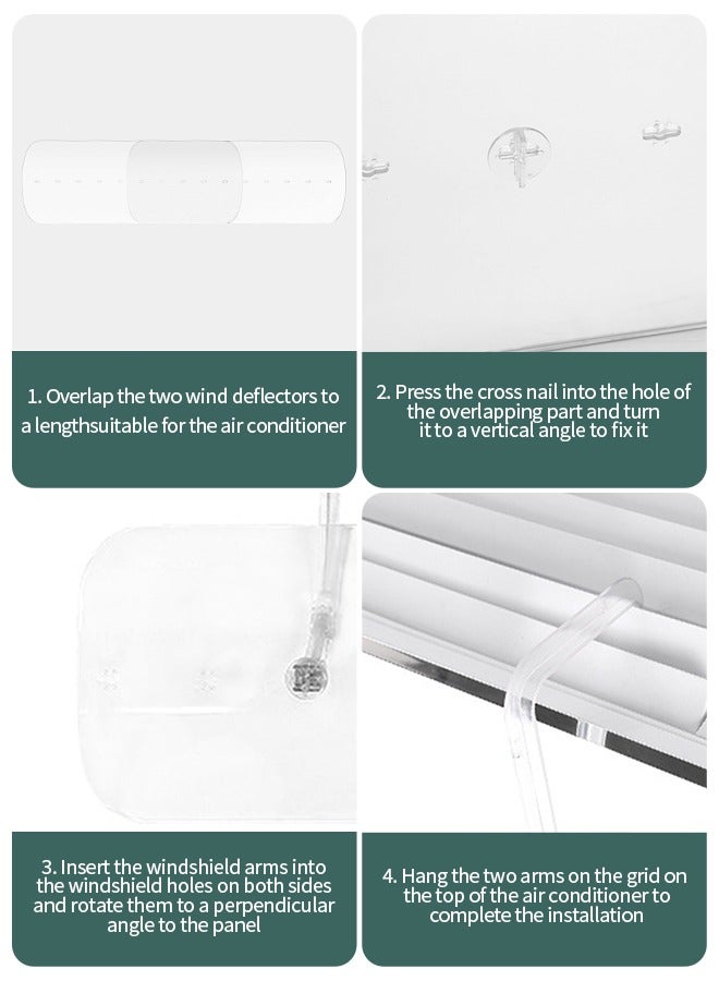 Split AC air Deflector Air Conditioner Deflector Adjustable Punch-free Anti Direct Blowing Outlet Air Baffle Windshield for Home Split Air Conditioner(transparent) - Image 5