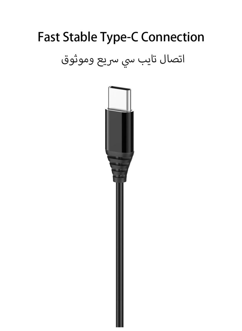 تمبو سماعات أذن سلكية بمنفذ تايب سي، صوت ستيريو هاي فاي غامر، ميكروفون عالي الوضوح مدمج، تحكم سلكي، متوافقة مع ايفون 15 / 15 برو / 15 برو ماكس / 15 بلس، آيباد برو وآيباد إير | Tempo - Image 2