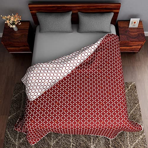 Sleepyhead Honeycomb - 120 GSM Pure Cotton Reversible Dohar AC Blanket | Double (84″×88″) Maroon & White | Soft, Lightweight Year-Round Comfort - Image 4