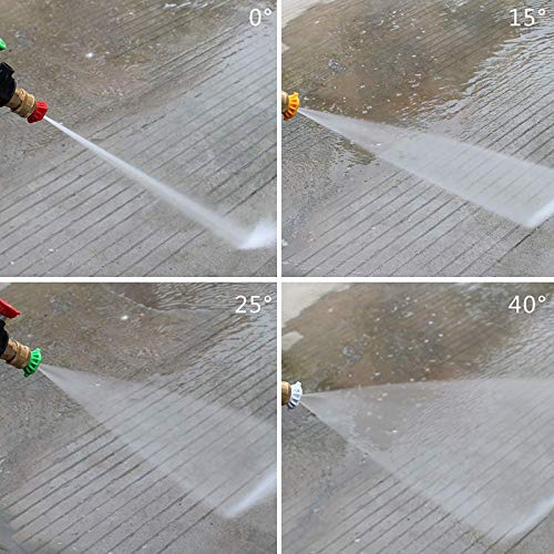 Sooprinse High Pressure Washer Gun,3000 PSI Max with 5 color quick connect Nozzles M22-14 hose connector 3.0 TIP - Image 5