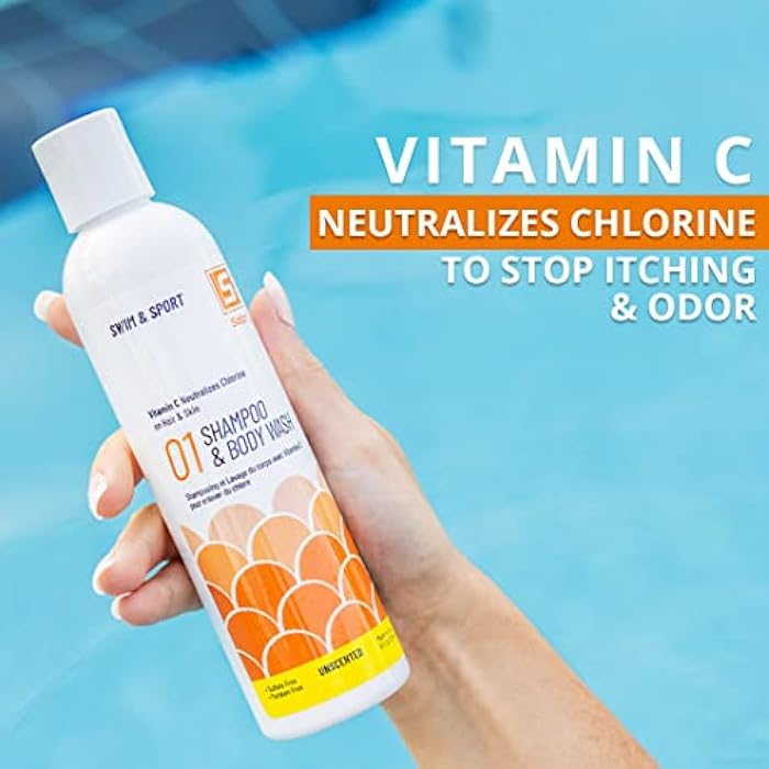 Solpri Swimmers Chlorine Vitamin C Swim Shampoo Body Wash with Pre & Post Swim Conditioner (16 Fl Oz Total) - Image 2
