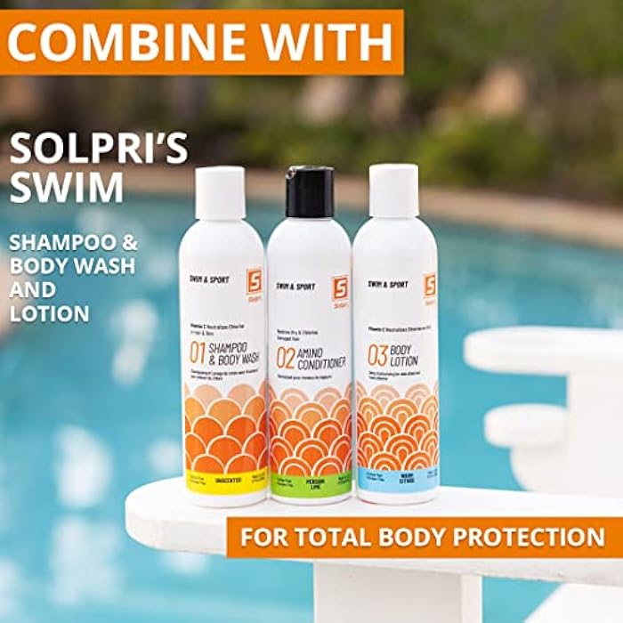 Solpri Swimmers Chlorine Vitamin C Swim Shampoo Body Wash with Pre & Post Swim Conditioner (16 Fl Oz Total) - Image 5