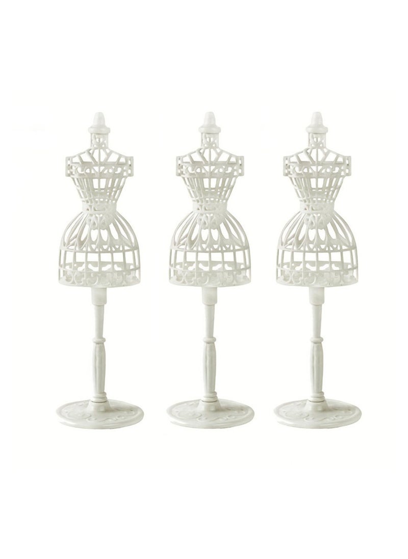 iQeouc - 3 Piece Mini Mannequin Model Display Miniature Gown Dress Clothing - Image 1