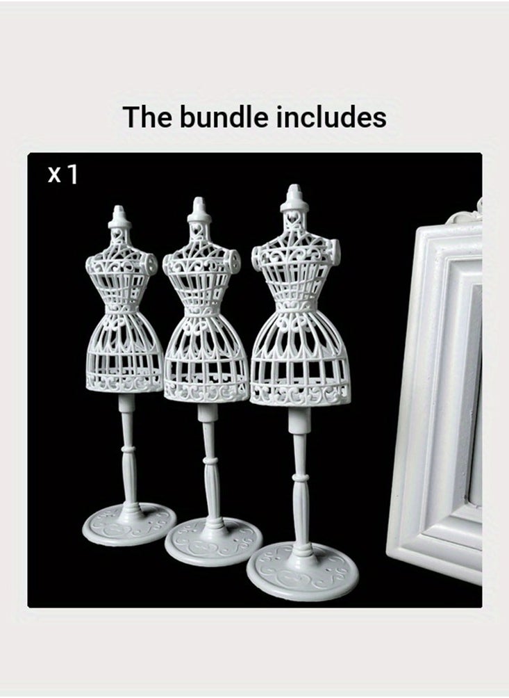 iQeouc - 3 Piece Mini Mannequin Model Display Miniature Gown Dress Clothing - Image 1