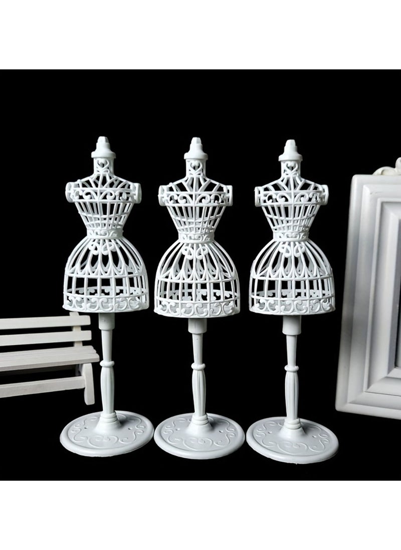 iQeouc - 3 Piece Mini Mannequin Model Display Miniature Gown Dress Clothing - Image 1