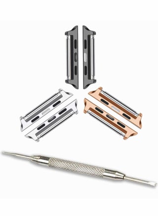 Watch Strap Connector Compatible with Apple Watch Band with Replacement Tool, Stainless Steel Adapter Replaceable Metal Connection Adapter Connection Watch Strap , Three Colors (3 Pack) - pzsku/ZFB92BF3ECEE498ACF49DZ/45/_/1661335075/11ec099f-4676-4807-87e4-afb55f0176a7