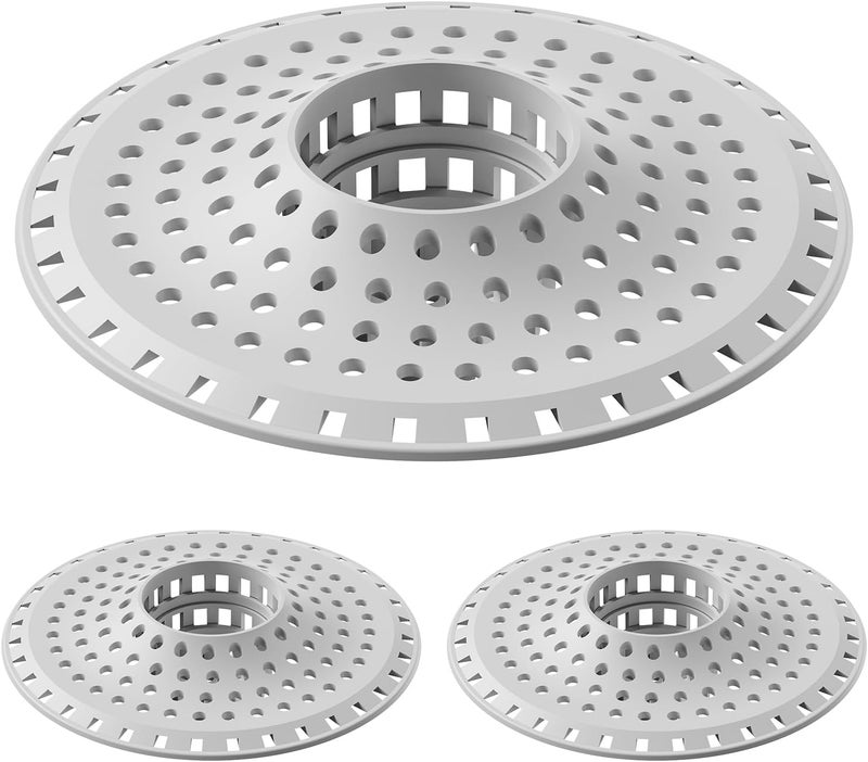 Aluvor Bathtub Drain Hair Catcher,Silicone Tub Hair Catcher Drain Protector,All-in-one Shower Hair Drain Catcher Strainer for 1.48'' to 1.76'' Regular Drains, 3PCS(Patent Pending) - Image 1