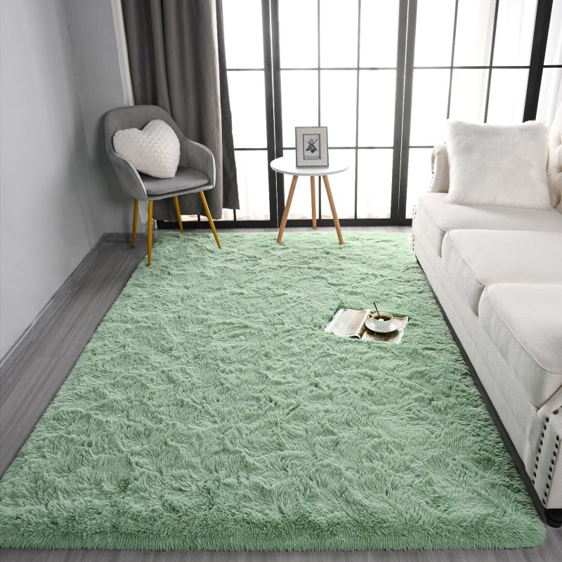Pettop Fluffy Sage Green Rug for Bedroom Living Room, 6x9 Feet Super Soft Shaggy Plush Fuzzy Rugs for Girls Kids Boys, Non-Slip and Washable Rug for Nursery Classroom, Carpet for Rooms Decor - Image 5