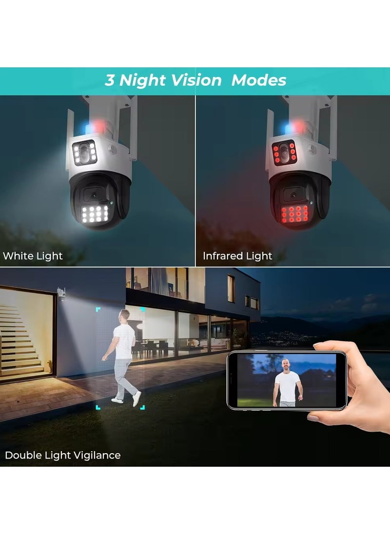 Generic Dual Lens Outdoor Wifi Ptz Webcam Smart Home Pan Tilt 360Degree Wireless Security Ip Camera With Siren Colourful Night Vision  - Image 4