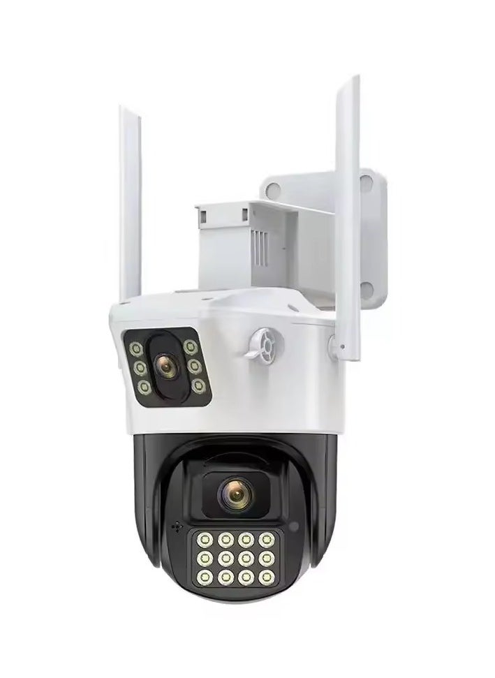 Generic Dual Lens Outdoor Wifi Ptz Webcam Smart Home Pan Tilt 360Degree Wireless Security Ip Camera With Siren Colourful Night Vision  - Image 1
