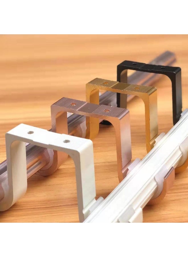 Bukela Curtain Rod Brackets 2 Pcs Double Curtain Rod Ceiling Holder with Heavy Duty Metal Curtain Pole Holder Ceiling Bothway Decorate for Multiple Style Curtain - Image 3