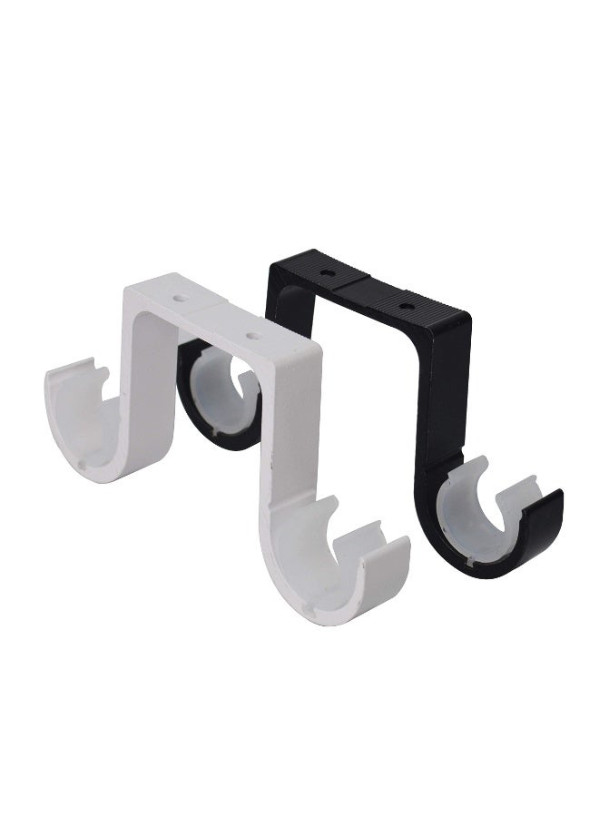 Bukela Curtain Rod Brackets 2 Pcs Double Curtain Rod Ceiling Holder with Heavy Duty Metal Curtain Pole Holder Ceiling Bothway Decorate for Multiple Style Curtain - Image 5