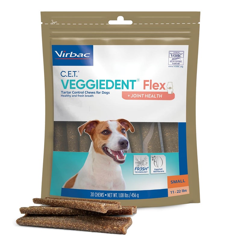 Virbac C.E.T. VEGGIEDENT Flex Tartar Control Chews for Dogs - Small - Image 1