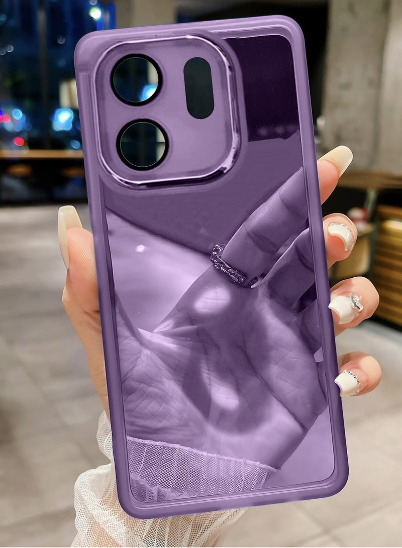 Wtech Oppo Reno14 F 5G 2025 Soft Transparent TPU Camera Lens Protection Silicone Ultra Thin Phone Stylish Electroplated Camera Border Back Case Cover - Eggplant Purple - Image 2