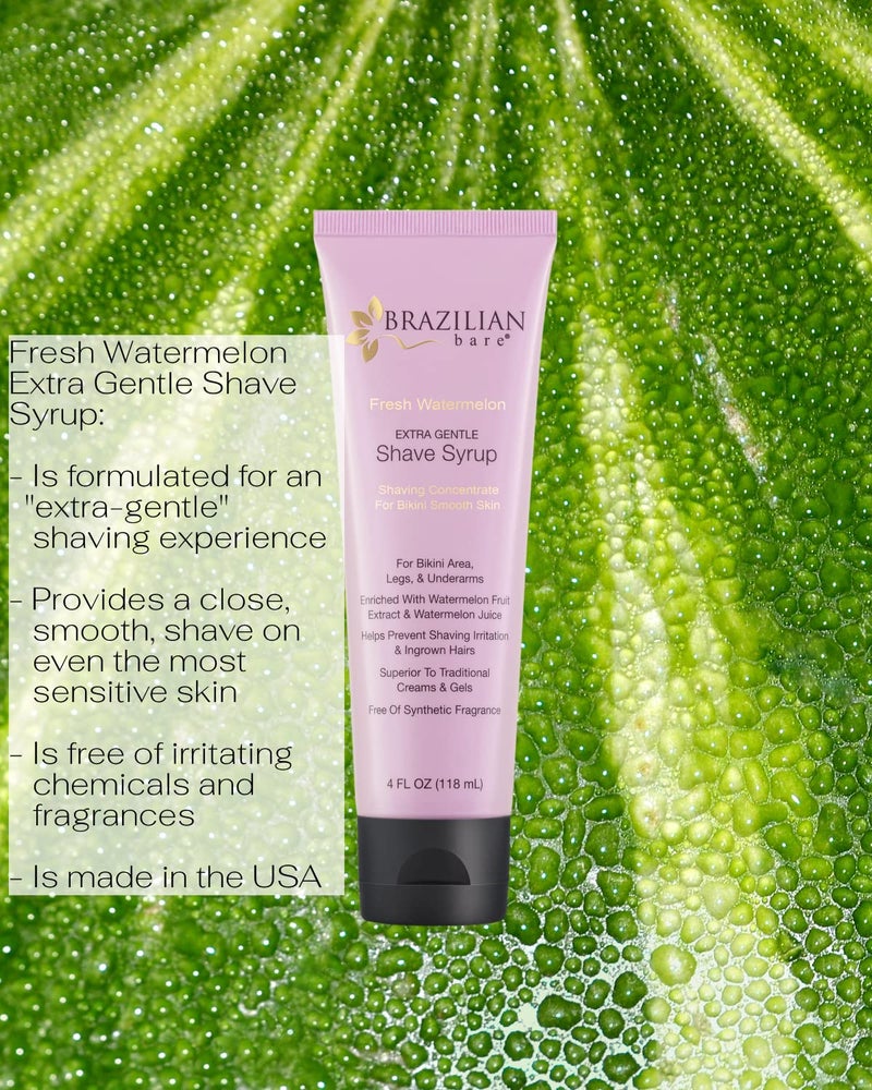 Brazilian Bare Fresh Watermelon Extra Gentle Shave Syrup â€“ Preferred Over Traditional Womens Shave Creams And Womens Shave Gels - Image 4