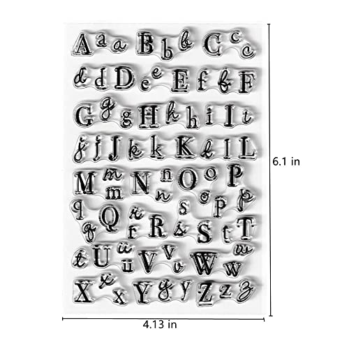 AHTOLS 26 Alphabet Clear Stamps Silicone Stamp Cards with Sentiments, Capital Lowercase 26 Letter Transparent Seal Stamps for Holiday Card Making Decoration and DIY Scrapbooking Album DIY Crafts - Image 2
