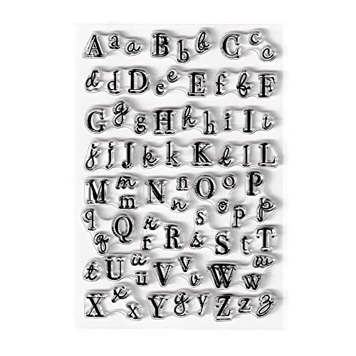AHTOLS 26 Alphabet Clear Stamps Silicone Stamp Cards with Sentiments, Capital Lowercase 26 Letter Transparent Seal Stamps for Holiday Card Making Decoration and DIY Scrapbooking Album DIY Crafts - Image 3