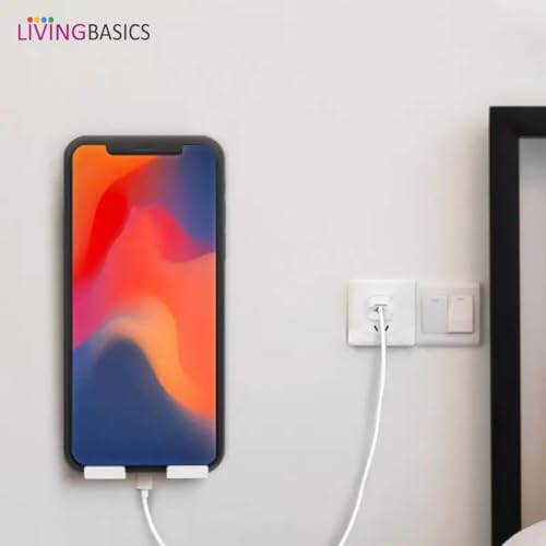 LIVINGBASICS Plastic 4 Pcs Hanging Hook/Adhesive Wall Hook/Razor Holder for Bathroom/Mobile, Loofah, Plug Holder/Multipurpose Wall Sticking Hooks - Image 3